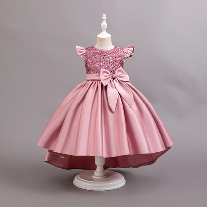 Girls Ready Made New Style Fashion Sleeveless Children Wedding Party Dresses Flower Puffy Frocks