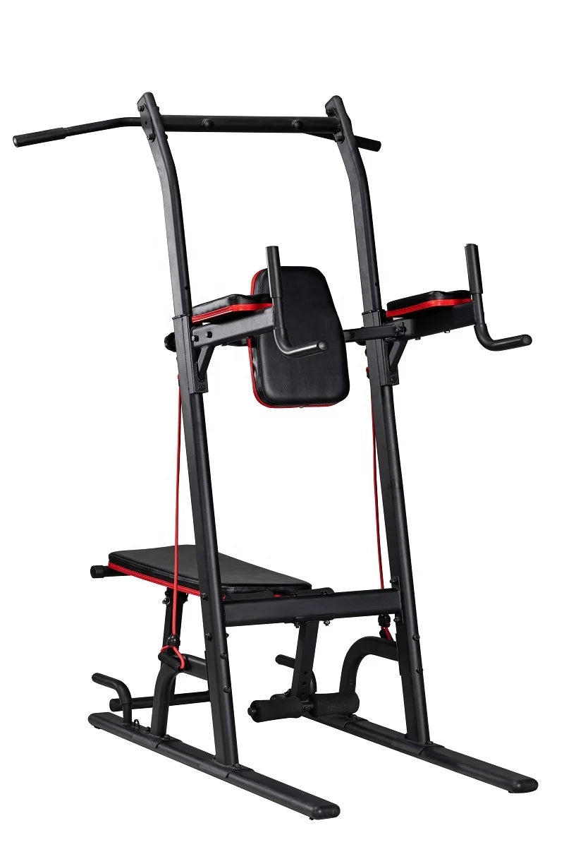 Multifunction Home Gym Exercise Fitness Equipment Pull-Up Bar Dip Station Power Tower With Bench