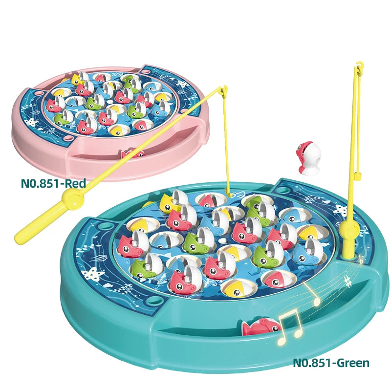 OEM Unisex Plastic Musical Rotary Fishing Hook Toy Classic Educational Children's Game Table Interactive Parent-Child Spin