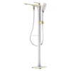 HIDEEP Contemporary Polished Bathroom Floor Stand Faucets Chrome/Black/White Ceramic Single Handle Hot Cold Water Bathtub Shower