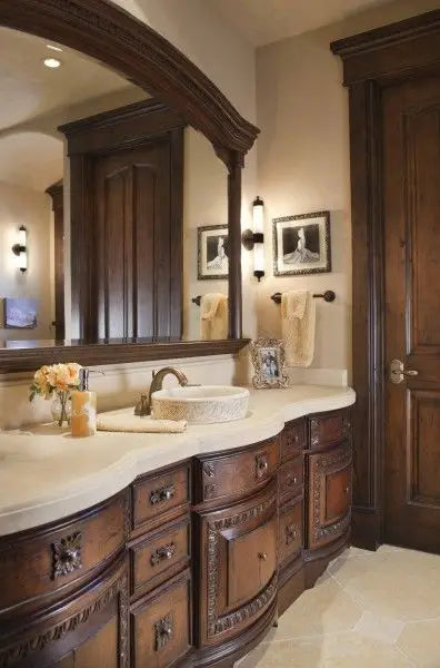 European Luxury Classic Complete Set Bathroom Vanities Cabinet Italian French Style Antique Solid Wood Bathroom Vanity