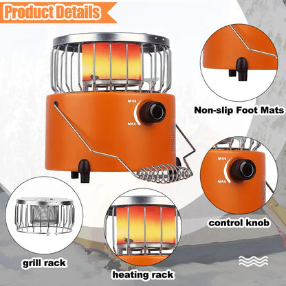 Portable Propane Outdoor Burner, Portable Kitchen for Outdoor Cooking and Barbecue, Mini Camping Stove
