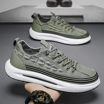 Men's Shoes Summer New Breathable Canvas Shoes Men's Trend Versatile Sports Thick Soled Casual Board Shoes