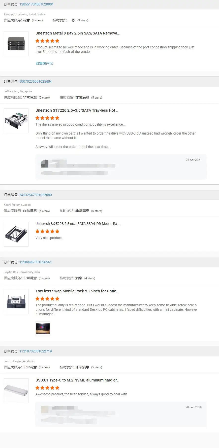 June Promotion Unestech 2.5inch SATA 6 Gbps Hdd/ssd Mobile Rack Hdd Box 3.5 Device Bay