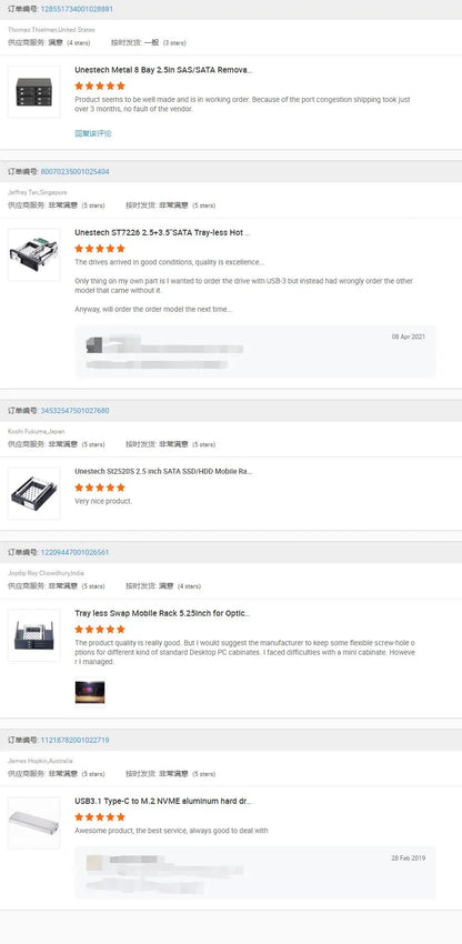 June Promotion Unestech 2.5inch SATA 6 Gbps Hdd/ssd Mobile Rack Hdd Box 3.5 Device Bay