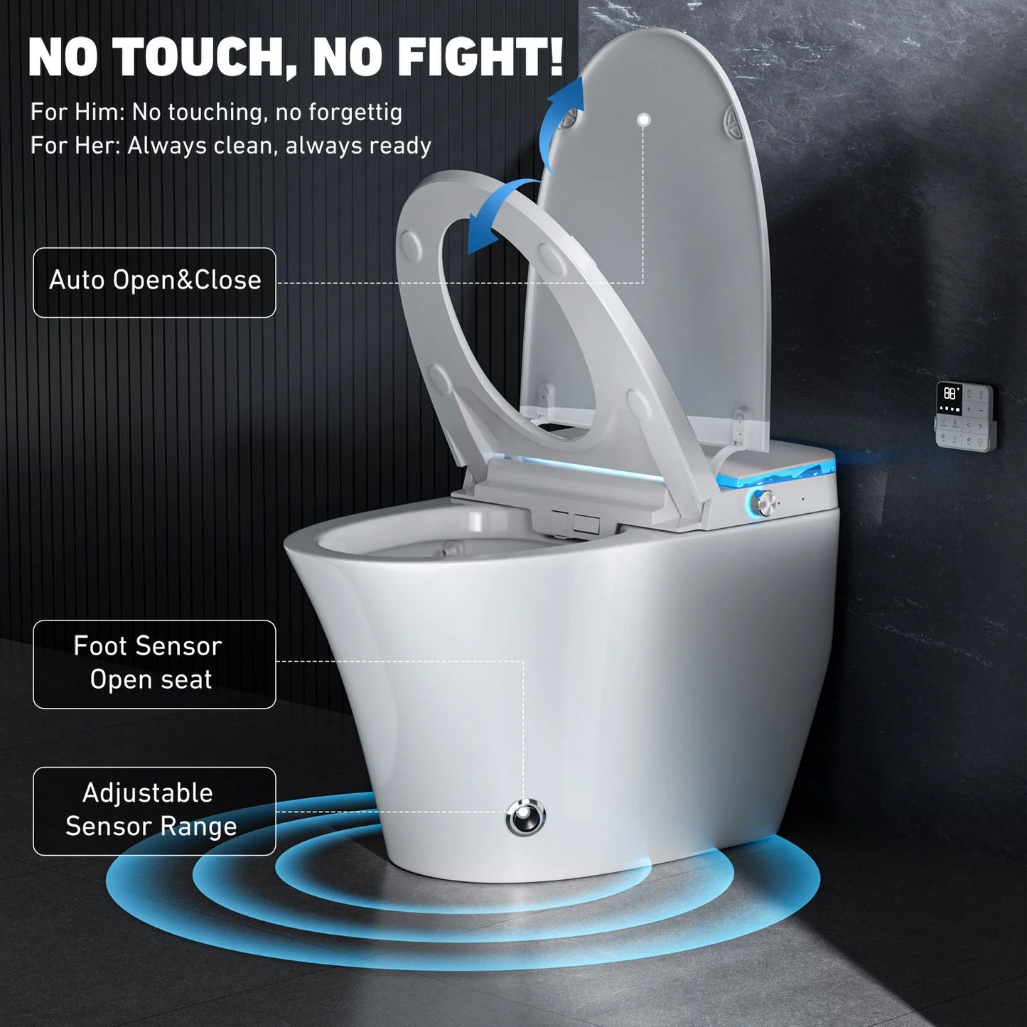 Modern Premium Intelligent Toilet Inventory Surplus Floor Mounted Luxury Electric Bidet Smart Toilet for Rental Property Upgrade