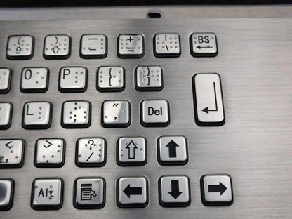 Industrial Metal Braille Stainless Steel Keyboard IP65 USB Metal Keyboard With Trackball Touchpad