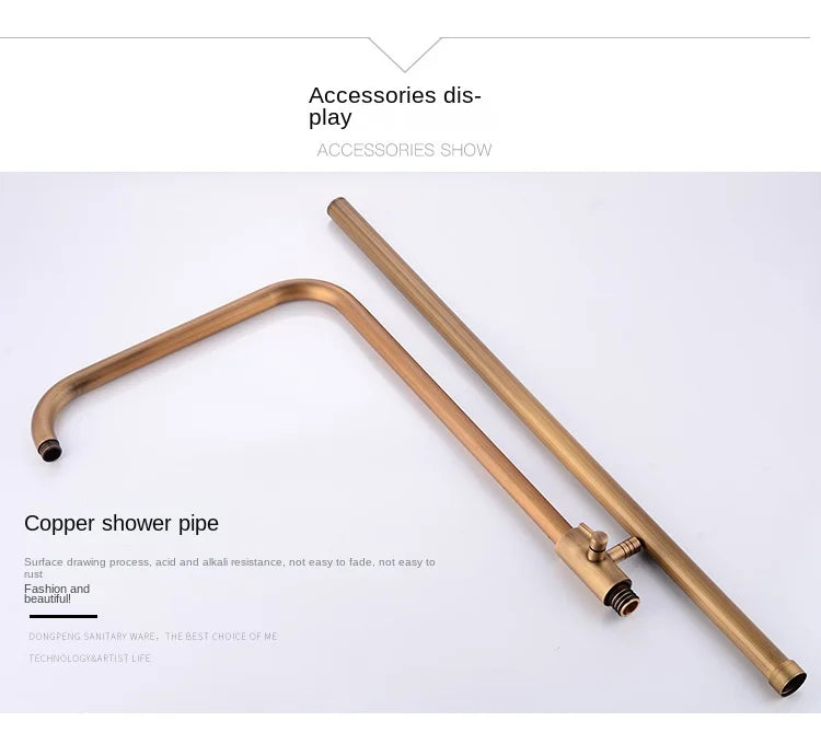 Modern European-Style Brass Bathroom Shower Suite Dual Handle Wall-Mounted Shower Faucet Slide Bar Ceramic Valve Core Rain Spray