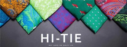 Hi-Tie  Black Red Heart Plaids Mens Fashion Necktie Handkerchief Cufflinks for Tuxedo Classic Tie Man Gift Valentine's Day