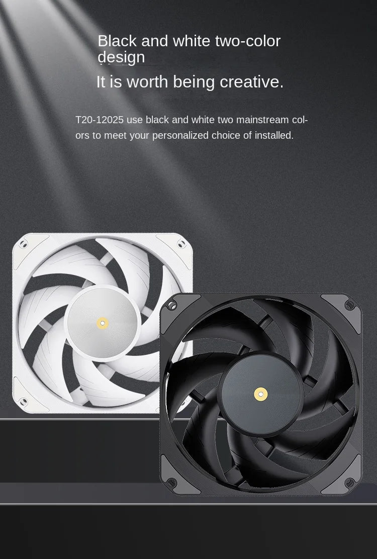 TEUCER T20 Industrial Grade 12V 4Pin 2500RPM PC Case Radiator Fan Ball Bearing High Wind Pressure Cooling Fans S-FDB