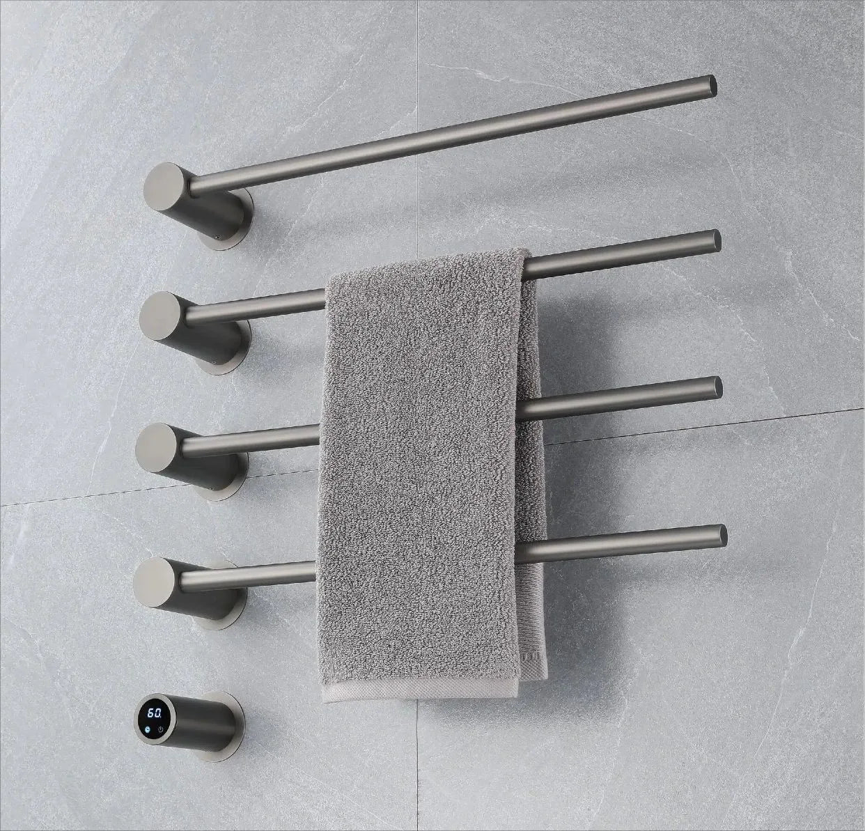 High End Stainless Steel  Modern Design Electric Wall-mounted Bath Towel Rack Warmer Hotel Use Fixed Bath Bar XINGPAI