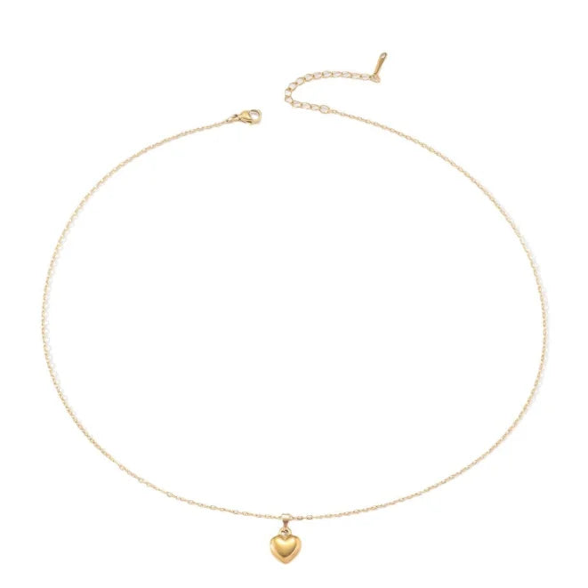 1Pc Stainless Steel Snake Chain Simple Love Pendant Necklace Personalized Trendy Fashion