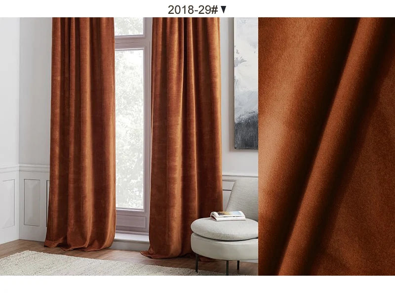 High Shading Velvet Blackout Curtain For Bedroom Insulating Modern Style Windows Living Room Curtain Home Decoration Custom Made