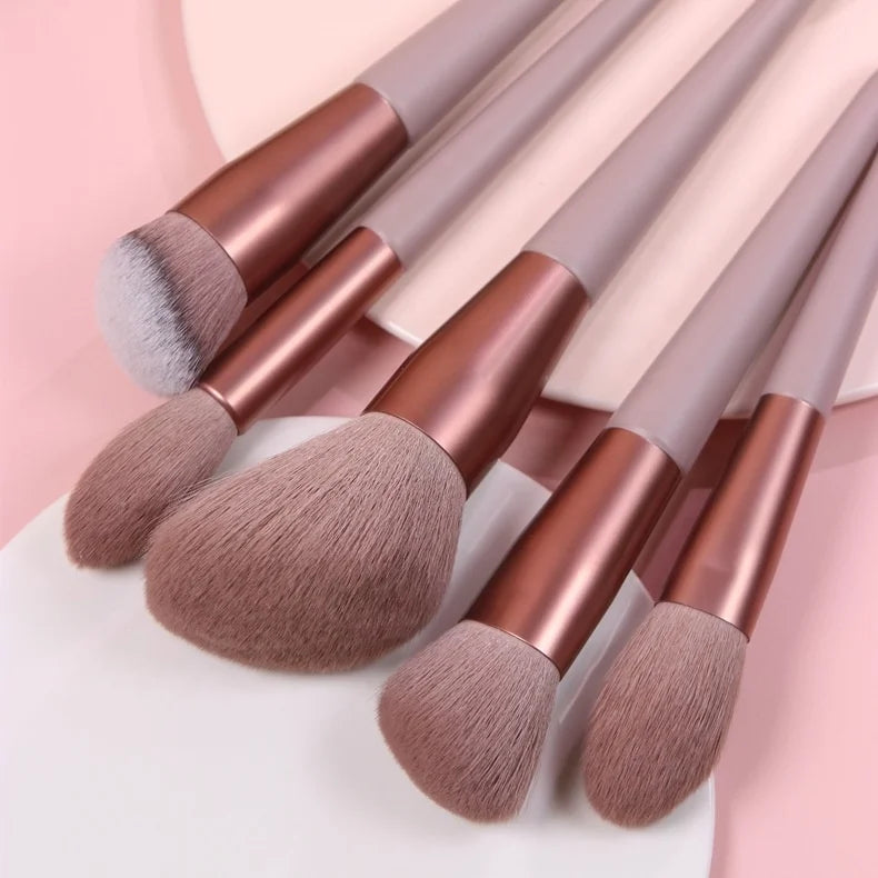 Custom Logo 13pcs Makeup Brushes Set Foundation Powder Eye Shadows Makeup Brush with Cosmetic Storage Bag