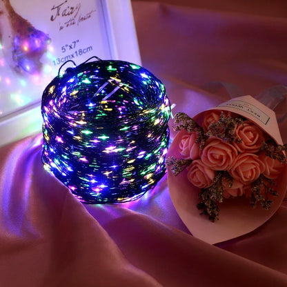 10M-200M LED String Fairy Lights Green Wire Outdoor Christmas Tree Lights Garland For New Year Street Home Party Wedding Decor