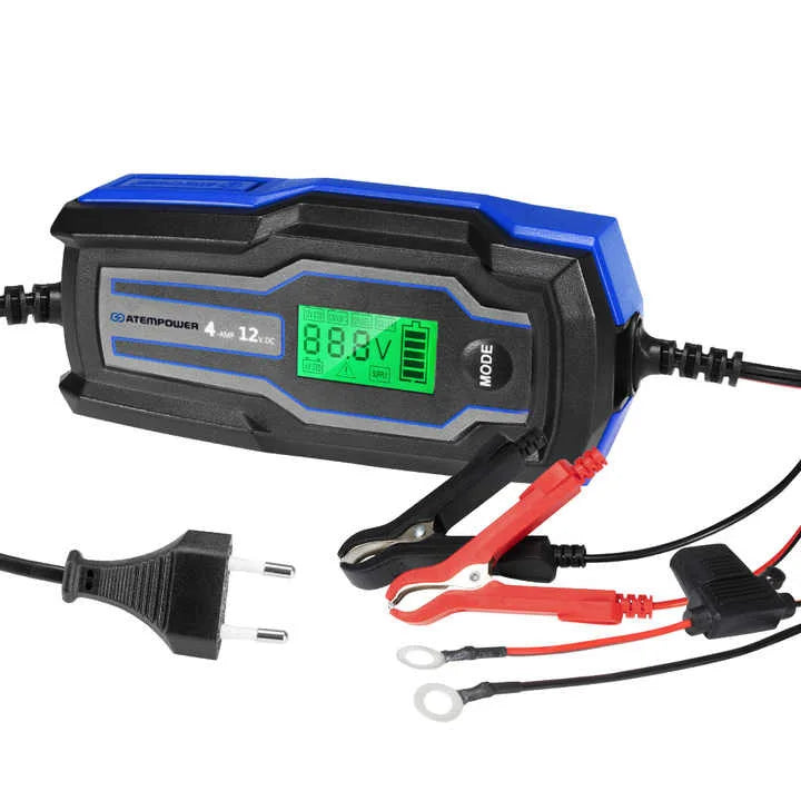 ATEM POWER 4A 6V/12V Smart AC to DC Battery Charger With LED Digital Display and EU Plug
