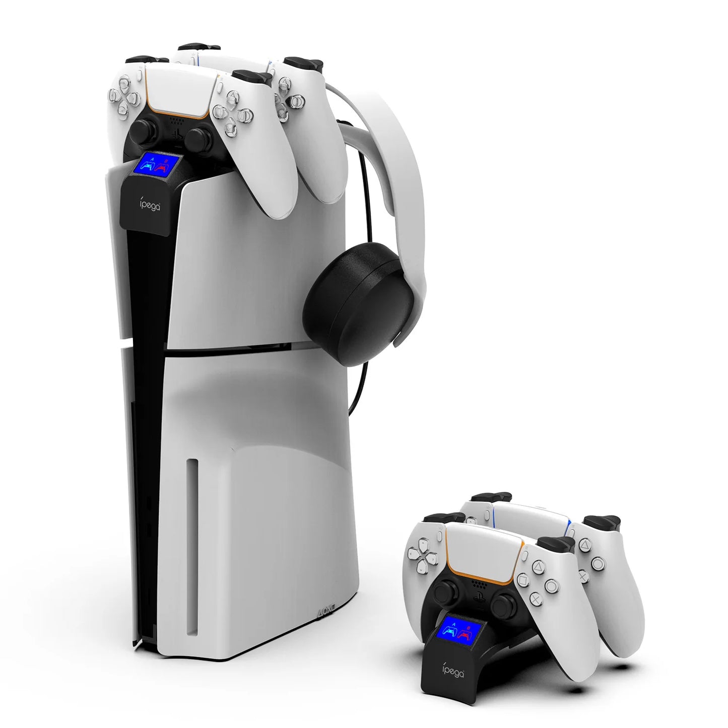 New products  slim console joystick charging dual dock charger play station 5 gamepad dual dock charger with LED light