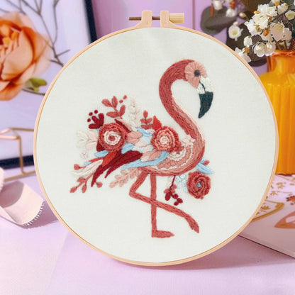 Factory DIY flamingo Practice Embroidery Set for Beginners Semi finished Handmade Cross stitch Decoration Crafts