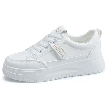 New White Shoes, Elevated Women's Shoes,  Comfortable Women's Board Shoes Women's Sports Shoes