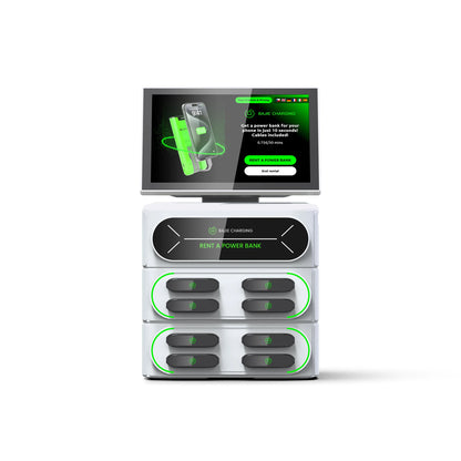 Trendy 2026 Smart Charging Station 8 Secure Ports with Responsive Touch Screen for Shared Rental Power Bank Service Malls Cafes