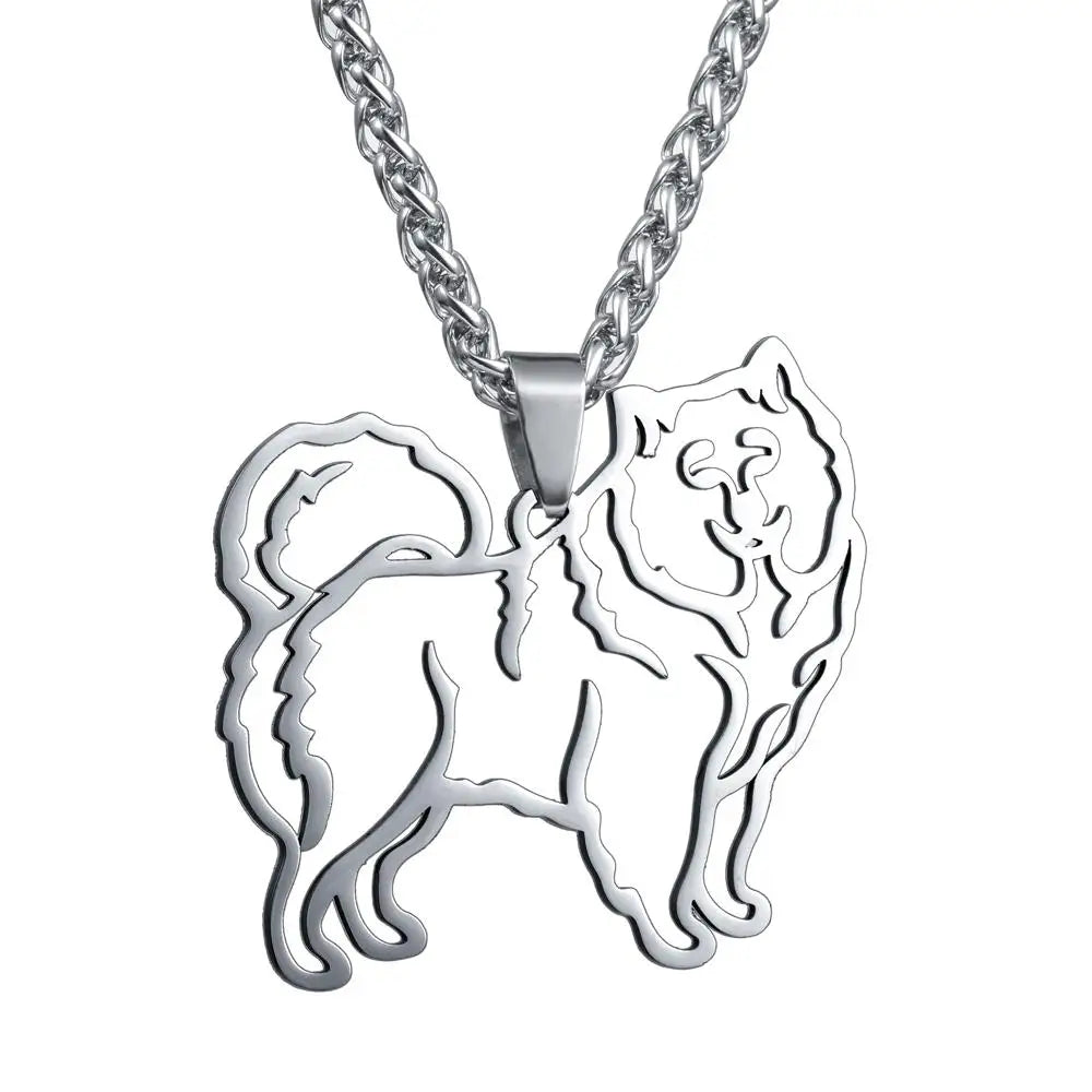 Samoyed Sammy by Bjelkier Stainless Steel Dog Pendant Necklace Fashionable Accessory Made in China