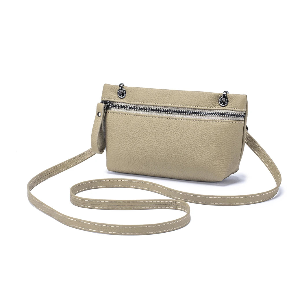 2024 New Underarm Women's Bag Head Layer Cowhide  Luxury Shoulder Crossbody Small Handbag  Ladies Trendy Cell Phone Bag