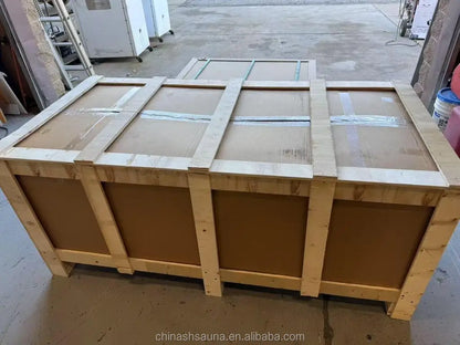 USA Stock 4-6 Person Capacity Outdoor Electric Stove Traditional Solid Wood Steam Cube Sauna with L-shaped Double-layer Bench