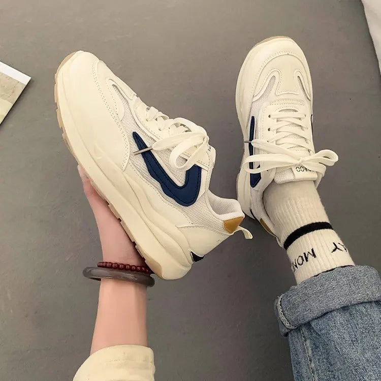 Summer Thick-soled Mesh Sneakers Women's New All-match Retro Heightened Daddy Shoes Trendy Casual Walking Shoes