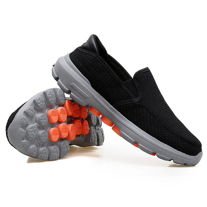 New Wholesale Unisex Wome Men Knitting Mesh Flat Eva slip on Branded comfort Elderly Shoe Running 37-45# Sports Factory Shoe Man