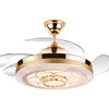 Y040 Wholesale Luxury Crystal Ceiling Fans Remote Control 42inch Invisible Crystal Ceiling Fan Retractable Ceiling Fan