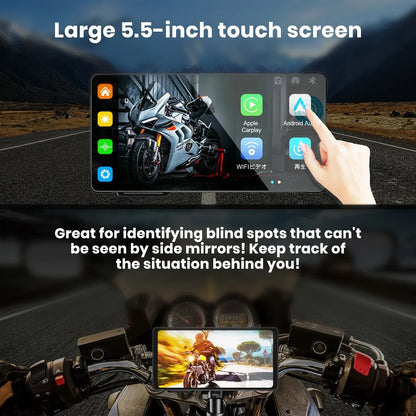 Motorcycle Gps with Carplay Screen BT 5 Inch Waterproof With Android Auto Portable Moto Navigator Carplay Motorcycle System Gps