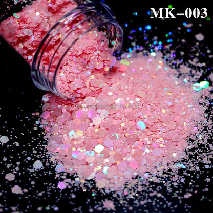 Bulk KG Bag Holographic Macaron Glitters Solvent Resistant Polyester Chunky Glitter for Resin Craft Tumbler Snowglobe