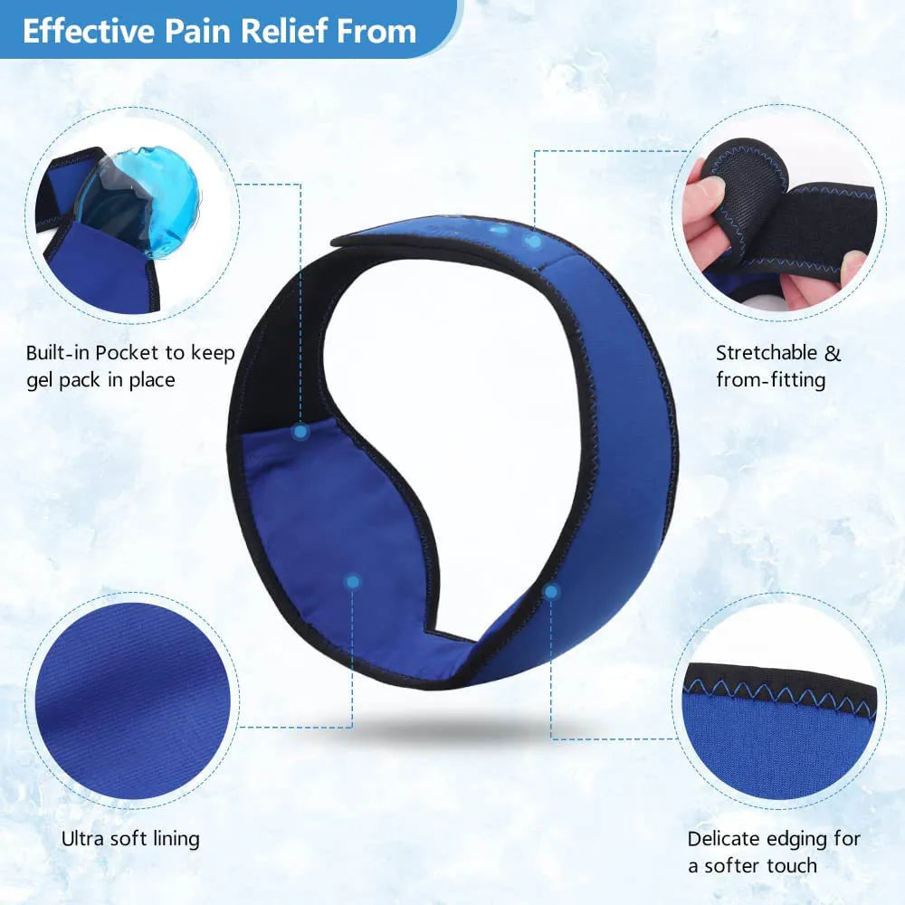 Face Ice Pack Wrap for TMJ Wisdom Teeth with 4 Reusable Hot Cold Therapy Gel Packs
