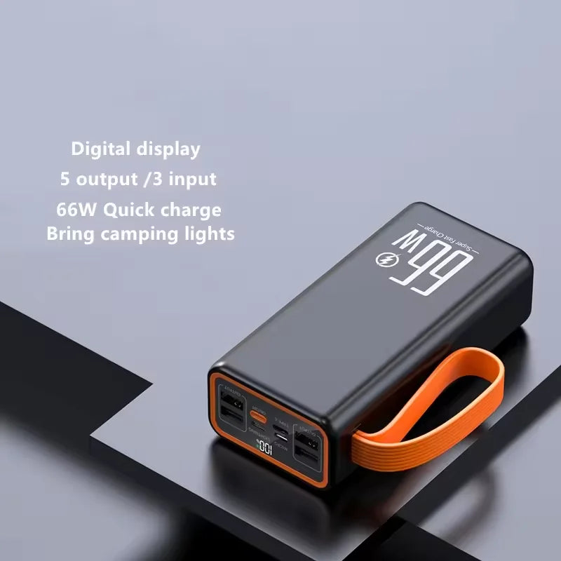 LOGO Custom 5 Output 40000mAh Super Power Pack LED Light High Capacity Portable Power Pack 66W Fast Charging Universal Charger