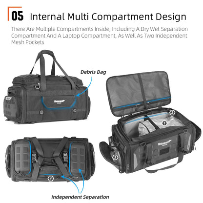 Rhinowalk Mechanic 50-70l Motorcycle Tail Seat Bag Pack Adventure Large Rear Luggages for ADV Long Distance Touring Saddlebag