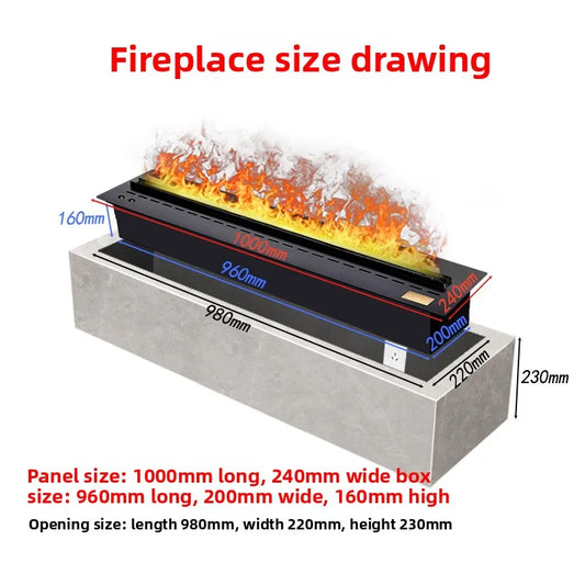 1 Home 3D Atomized Fireplace European Decoration Embedded Electronic Fireplace Simulation Flame Internet Celebrity TV Cabinet