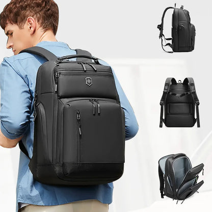 Portable 15.6" Inch Waterproof Anti-Theft Business Laptop Backpack Polyester Lining Zipper Closure Japan Style for Unisex Use