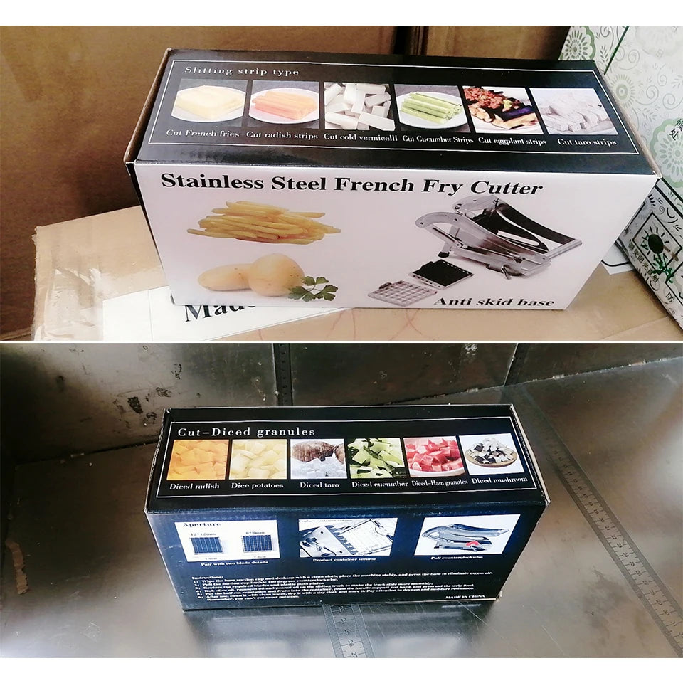 ST45 Stainless Steel Potato Chips Making Machine French Fry Cutter with No-Slip Suction Base Premium Potato Slicer