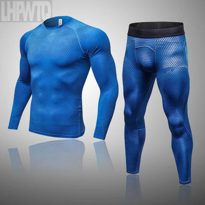 Men's Thermal Underwear Set MMA Tactics Leggings Solid Color Costume Compress Fitness Long Johns Men Winter Brands  Men