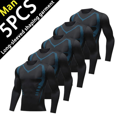 USA Warehouse 3 Pack Compression Shirts for Men Long Sleeve Athletic Base Layer Undershirt Gear T Shirt for Workout
