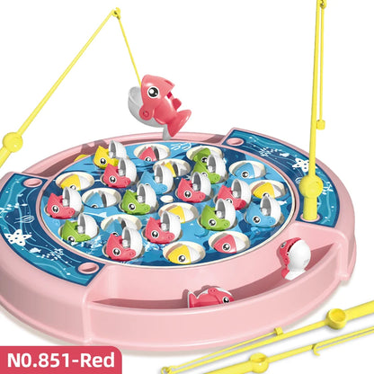 OEM Unisex Plastic Musical Rotary Fishing Hook Toy Classic Educational Children's Game Table Interactive Parent-Child Spin