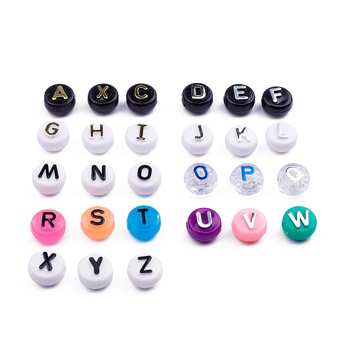Factory Wholesale Transparent Letter Beads Spacer Loose Acrylic English Alphabet Bead for Diy Bracelet Waist Bag Jewelry Making