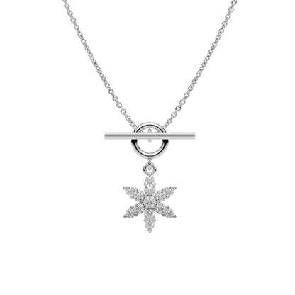 Radiant Star Diamond Pendant Necklace 925 Sterling Silver Luxury Jewelry For Women