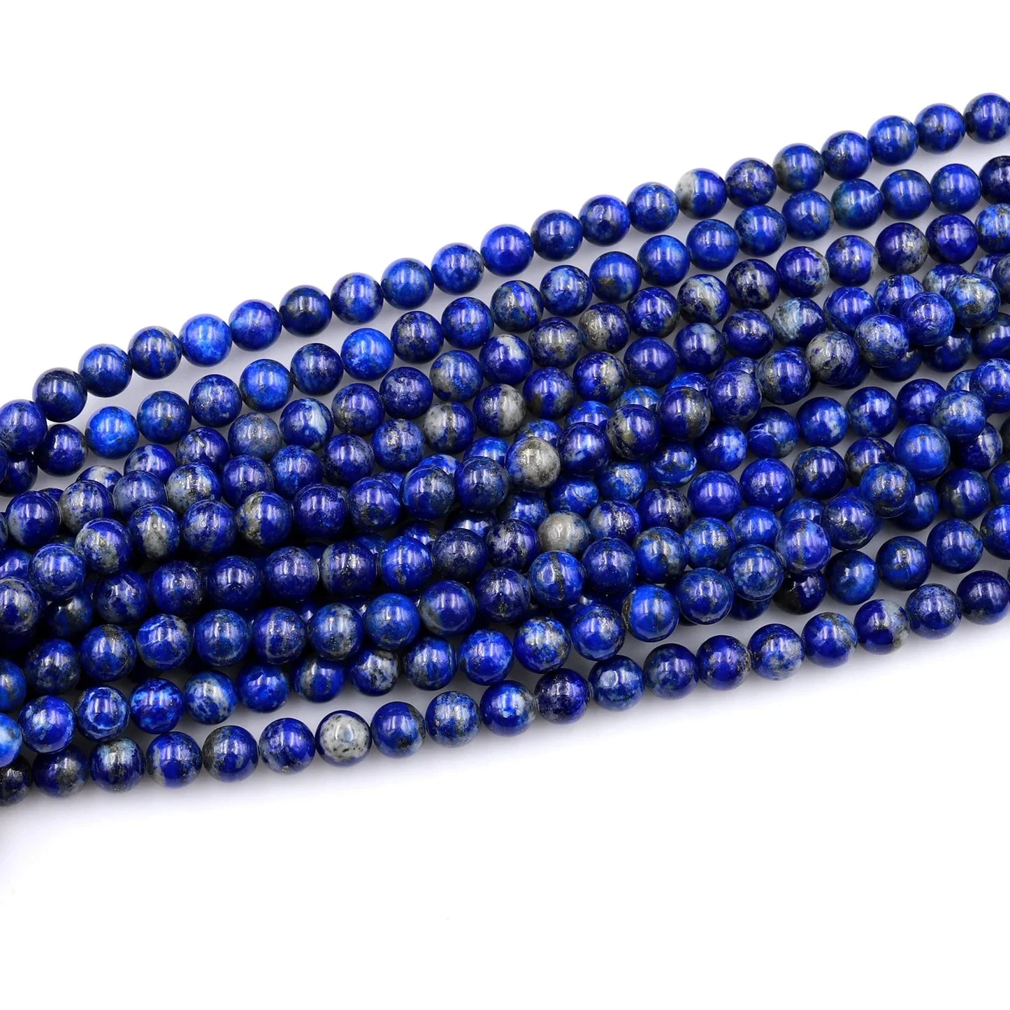 Great Gems Genuine 100% Natural Blue Lapis 3-12mm Ball Beads Casual Unisex Necklace for Anniversary
