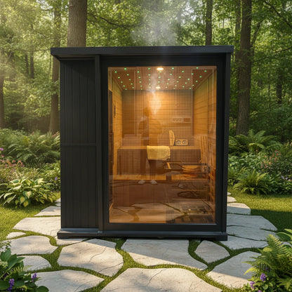 Premium 6-Person Outdoor Sauna - Natural Aromatic Red Cedar Wood | Backyard Spa & Wellness Retreat