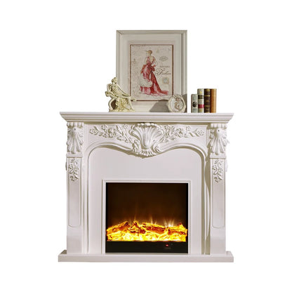 Modern European Style Outdoor Electric Fireplace Insert LED Flame Adjustable Thermostat Built-in Installation Class Energy