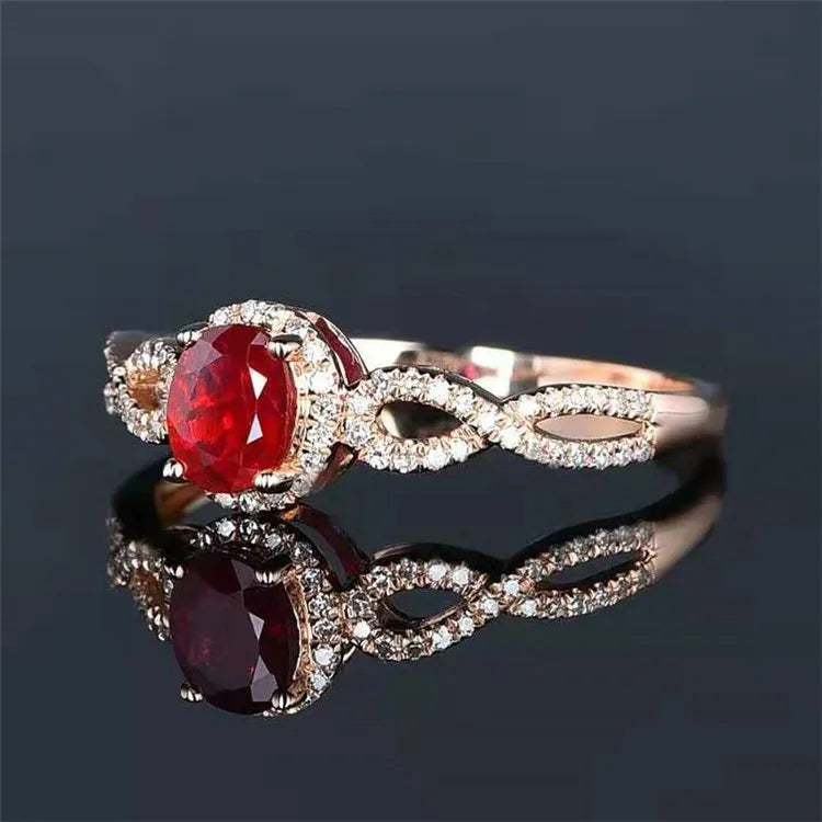 SGARIT Dropping Shipping Gemstone Jewelry Pure 18k Gold 0.42ct Pigeon Blood Red Natural Ruby Rings Jewelry Women Wedding