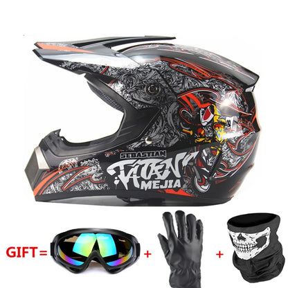 Professional Racing Casco Moto Off Road Helmet ATV Dirt Bike Downhill MTB DH Capacete Motocross Helmet With Mask Gloves Glasses