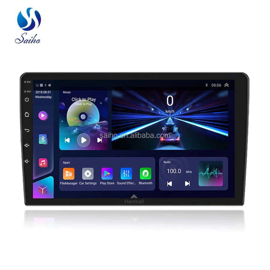1DIN Android Car Radio with Built-in Wireless CarPlay GPS Navigation 7" Touch Screen MP5 Player for Player