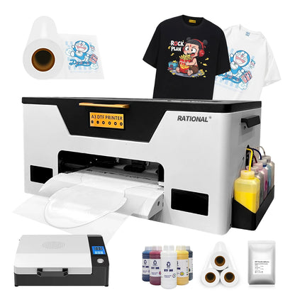NEW XP600 Printer 1 White 6 Colors Ink A3 PET Film DTF Printer T-shirt Printing Machines Offset DTF Ink Printers
